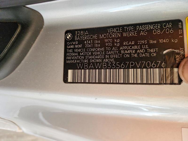 67447426 :رقم المزاد ، WBAWB33567PV70676 vin ، 2007 Bmw 328 مزاد بيع
