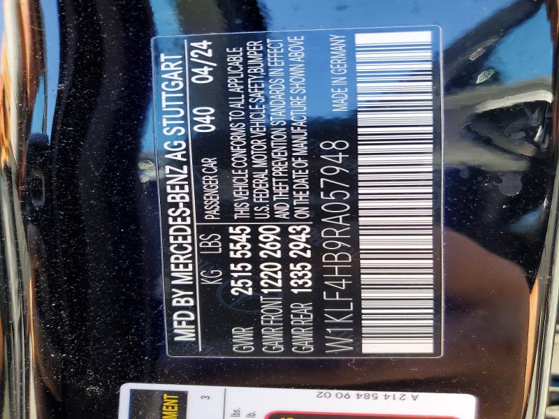 Продажа на аукционе авто 2024 Mercedes-benz E, vin: W1KLF4HB9RA057948, номер лота: 69429926