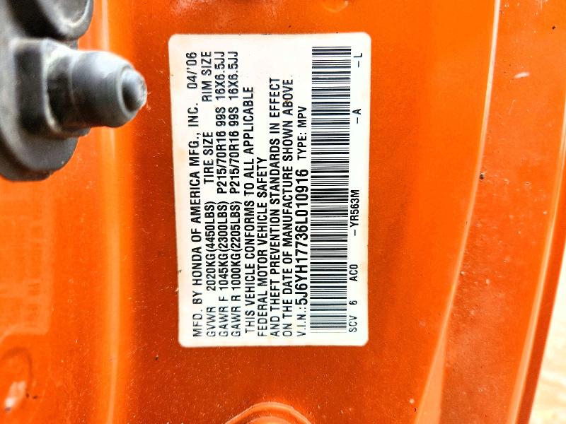 Aukcja sprzedaży 2006 Honda Element, vin: 5J6YH17736L010916, numer aukcji: 69039956