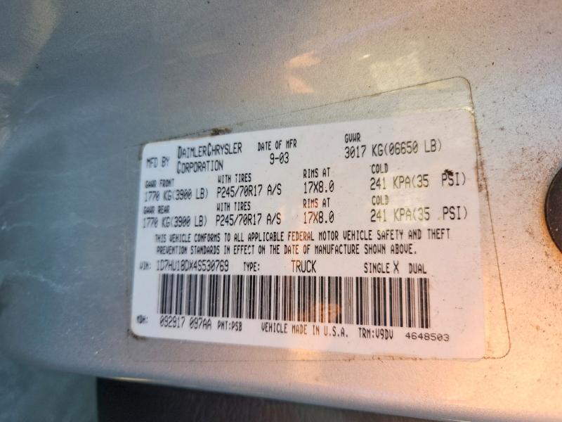 70953156 :رقم المزاد ، 1D7HU18DX4S530769 vin ، 2004 Dodge Ram 1500 مزاد بيع