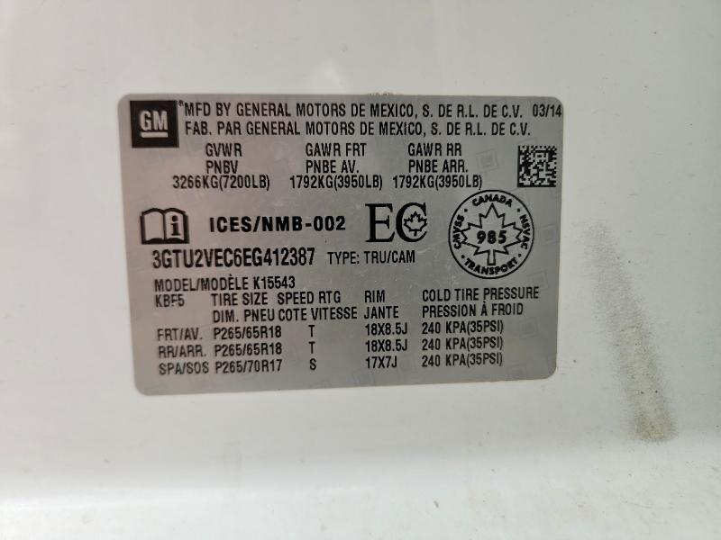 Продажа на аукционе авто 2014 Gmc Sierra, vin: 3GTU2VEC6EG412387, номер лота: 70334666