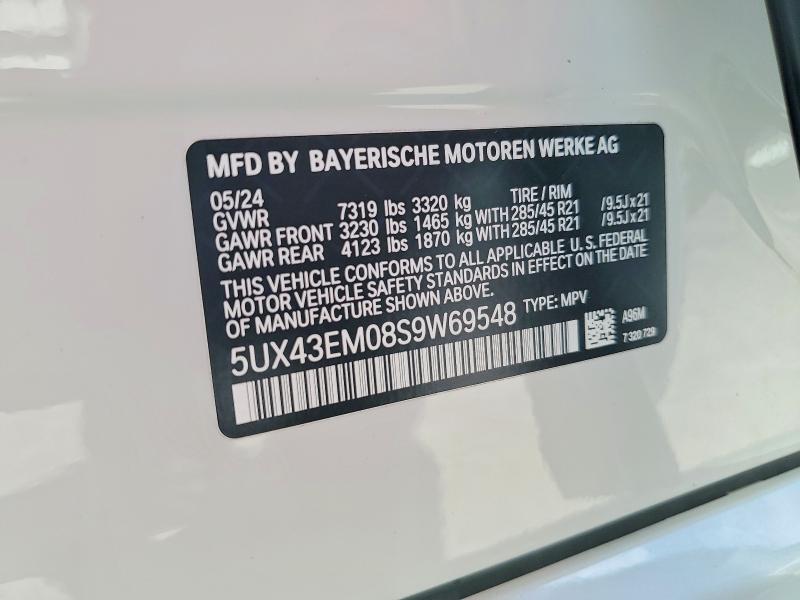 Aukcja sprzedaży 2025 Bmw X7, vin: 5UX43EM08S9W69548, numer aukcji: 68081146