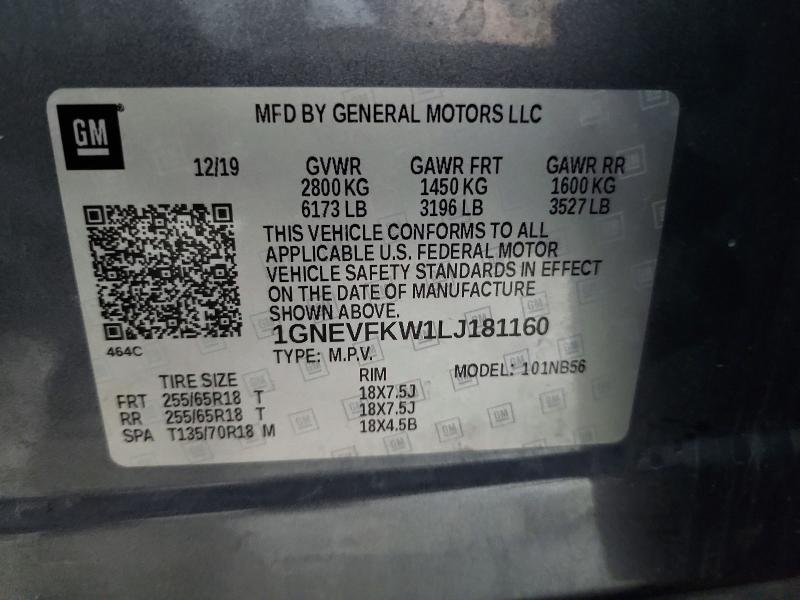 Продажа на аукционе авто 2020 Chevrolet Traverse, vin: 1GNEVFKW1LJ181160, номер лота: 68584426