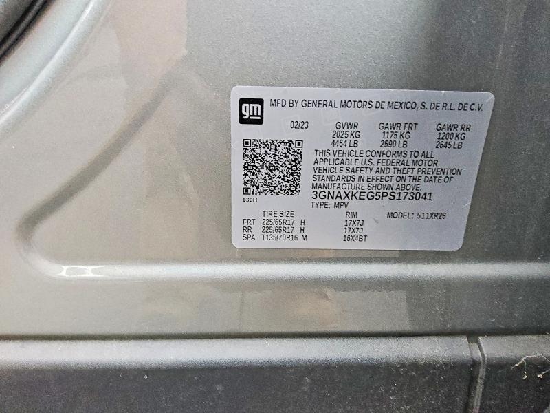 Продажа на аукционе авто 2023 Chevrolet Equinox, vin: 3GNAXKEG5PS173041, номер лота: 66299326