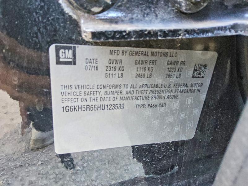 67699546 :رقم المزاد ، 1G6KH5R66HU123539 vin ، 2017 Cadillac Ct6 مزاد بيع
