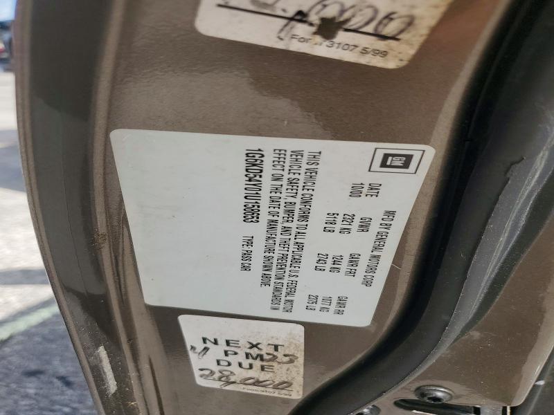 68105486 :رقم المزاد ، 1G6KD54Y01U158653 vin ، 2001 Cadillac Deville مزاد بيع
