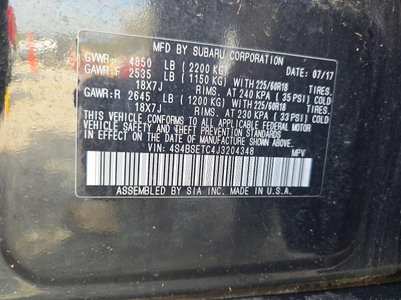 70216036 :رقم المزاد ، 4S4BSETC4J3204348 vin ، 2018 Subaru Outback مزاد بيع