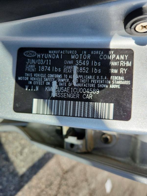 Продаж на аукціоні авто 2012 Hyundai Accent, vin: KMHCU5AE1CU004589, номер лоту: 69822266
