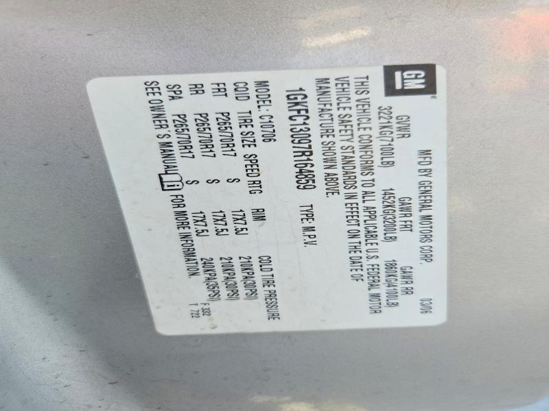 67070496 :رقم المزاد ، 1GKFC13097R164859 vin ، 2007 Gmc Yukon مزاد بيع