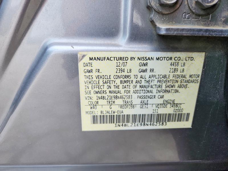 69358166 :رقم المزاد ، 1N4BL21E98N462583 vin ، 2008 Nissan Altima مزاد بيع