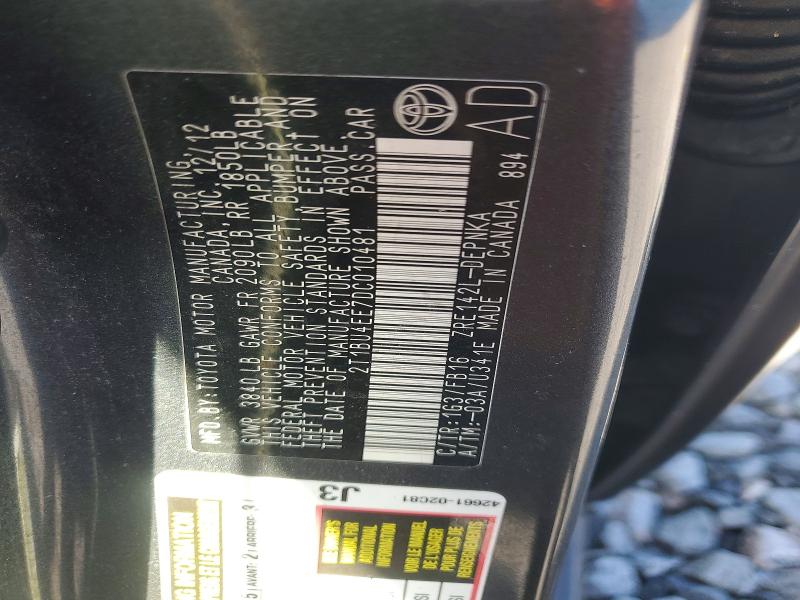 Продаж на аукціоні авто 2013 Toyota Corolla, vin: 2T1BU4EE7DC010481, номер лоту: 68692746