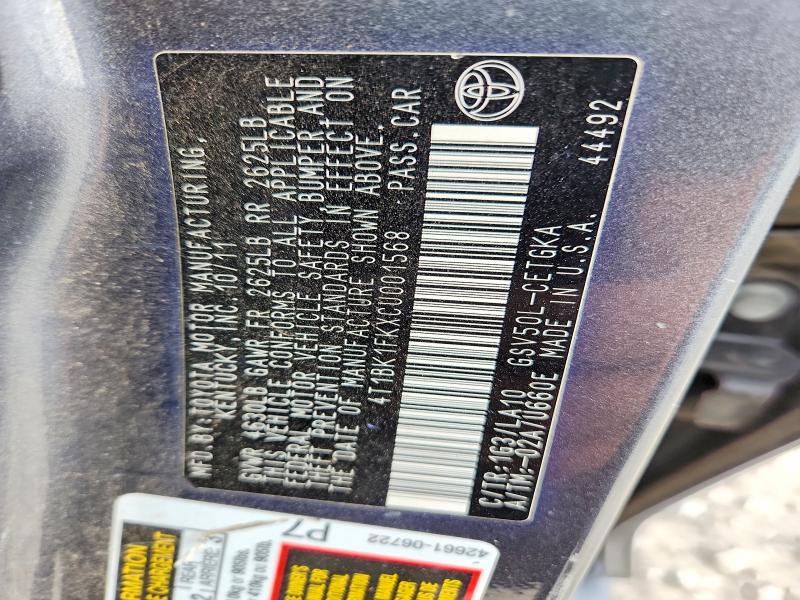 Продаж на аукціоні авто 2012 Toyota Camry, vin: 4T1BK1FKXCU001568, номер лоту: 70910916