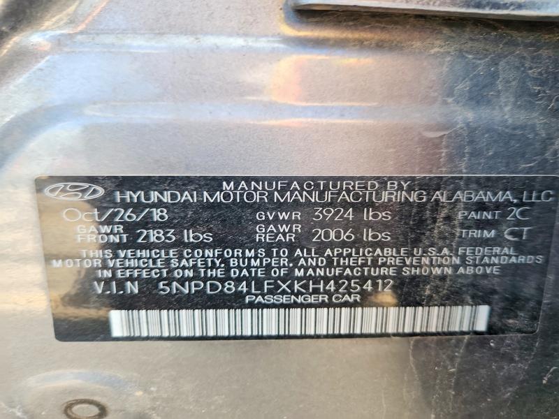 Продажа на аукционе авто 2019 Hyundai Elantra, vin: 5NPD84LFXKH425412, номер лота: 69933946