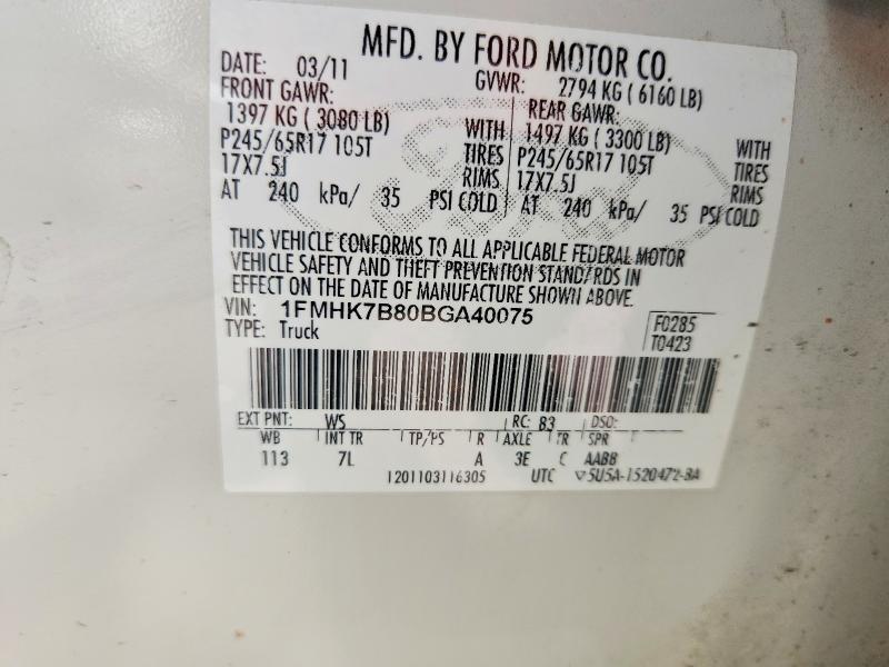 Aukcja sprzedaży 2011 Ford Explorer, vin: 1FMHK7B80BGA40075, numer aukcji: 68850266