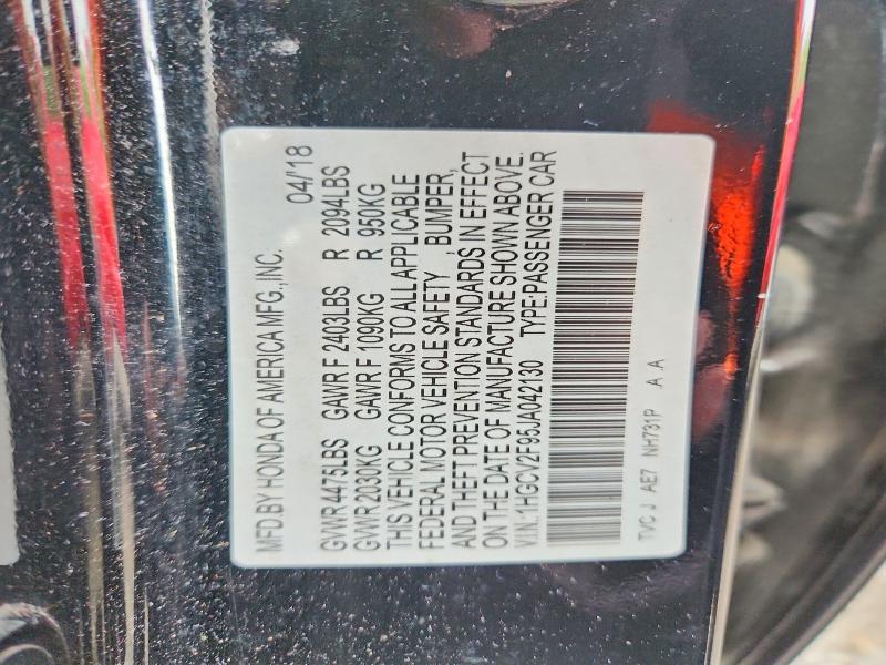 Продажа на аукционе авто 2018 Honda Accord, vin: 1HGCV2F95JA042130, номер лота: 69991506