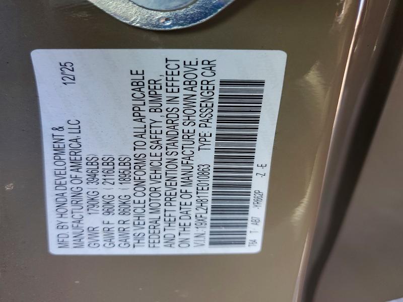 Продажа на аукционе авто 2026 Honda Civic, vin: 19XFL2H81TE010863, номер лота: 67891006