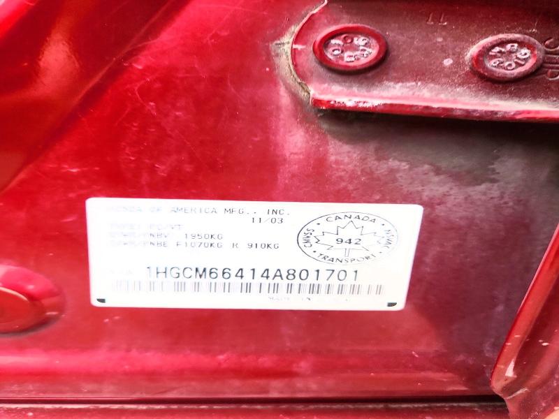 Продаж на аукціоні авто 2004 Honda Accord, vin: 1HGCM66414A801701, номер лоту: 70684866