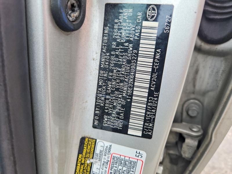 Продажа на аукционе авто 2004 Toyota Camry, vin: 4T1BE32K64U905279, номер лота: 69195576