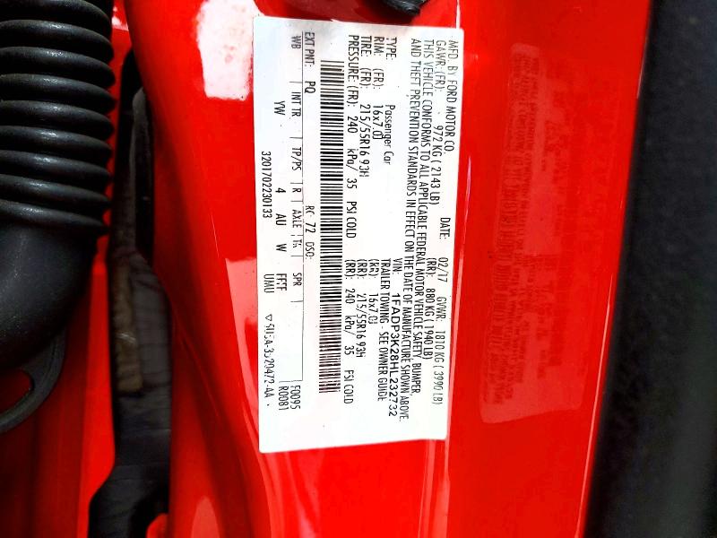 Продажа на аукционе авто 2017 Ford Focus, vin: 1FADP3K28HL232732, номер лота: 69232186