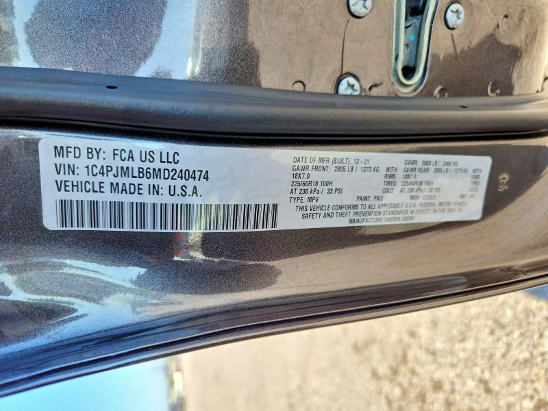 Aukcja sprzedaży 2021 Jeep Cherokee, vin: 1C4PJMLB6MD240474, numer aukcji: 66577146