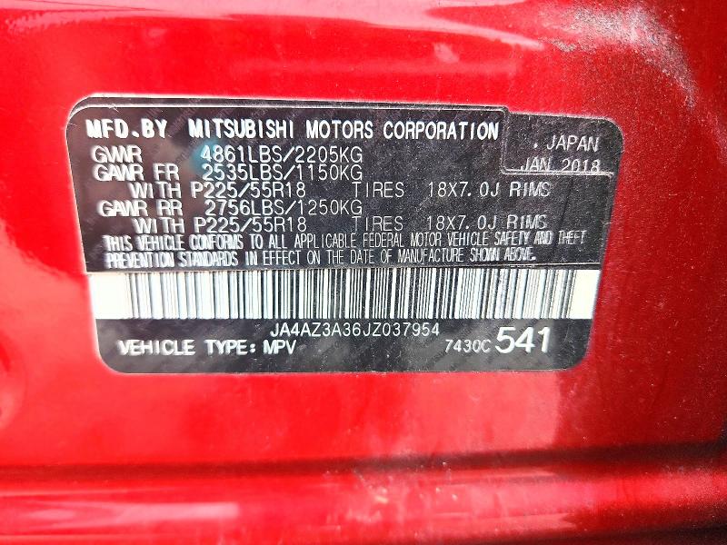 Aukcja sprzedaży 2018 Mitsubishi Outlander, vin: JA4AZ3A36JZ037954, numer aukcji: 69842746