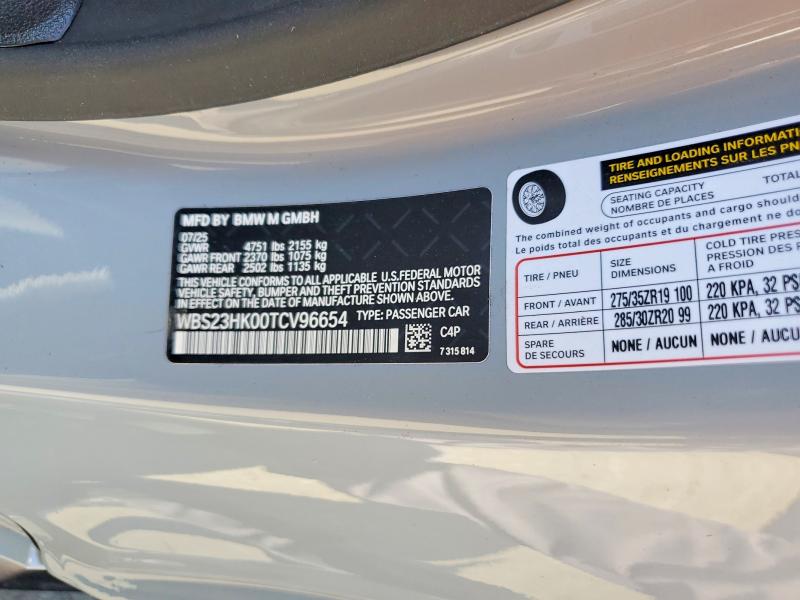 66856296 :رقم المزاد ، WBS23HK00TCV96654 vin ، 2026 Bmw M4 مزاد بيع