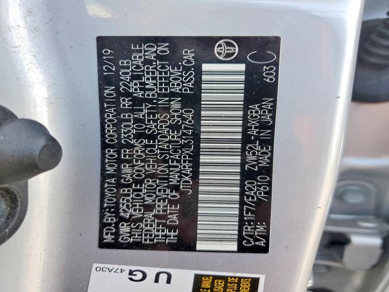 Aukcja sprzedaży 2020 Toyota Prius Prime, vin: JTDKARFPXL3147640, numer aukcji: 70147756