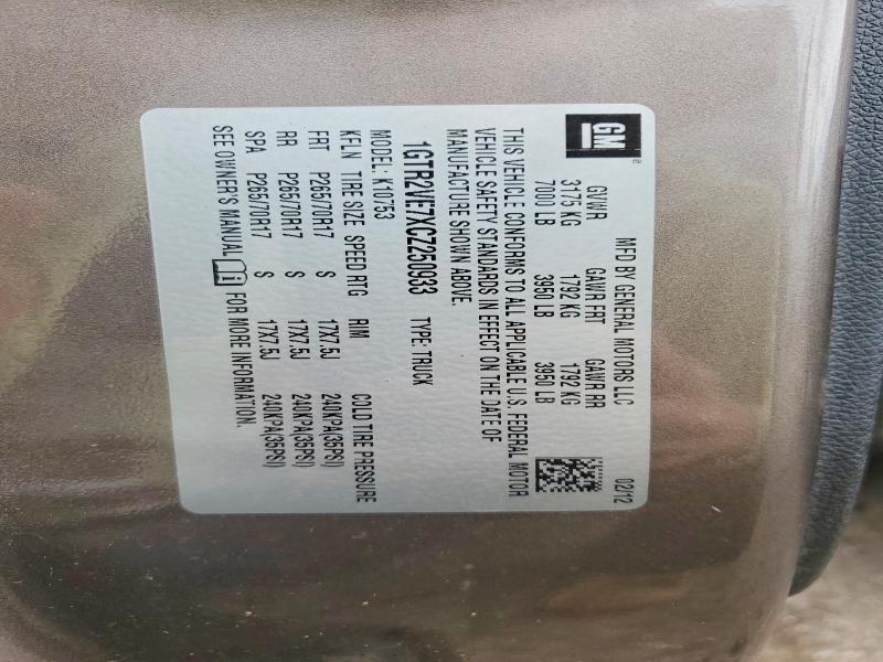 70638946 :رقم المزاد ، 1GTR2VE7XCZ250933 vin ، 2012 Gmc Sierra مزاد بيع