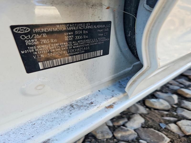 Продаж на аукціоні авто 2019 Hyundai Elantra, vin: 5NPD74LF0KH425468, номер лоту: 70869676