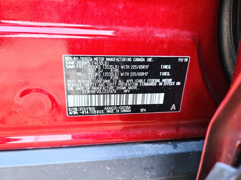 Продаж на аукціоні авто 2020 Toyota Rav4, vin: 2T3H1RFV0LC037879, номер лоту: 68708676