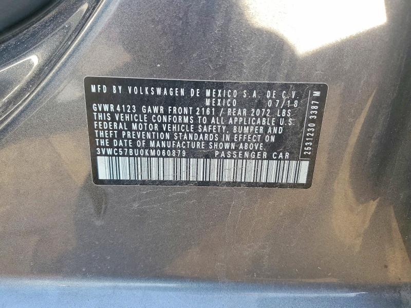 Продажа на аукционе авто 2019 Volkswagen Jetta, vin: 3VWC57BU0KM060879, номер лота: 66820806