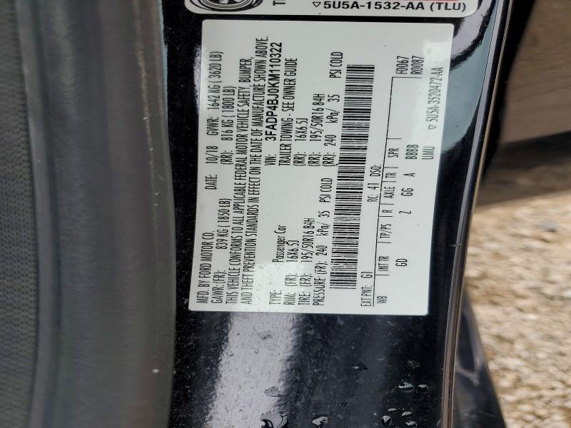 Aukcja sprzedaży 2019 Ford Fiesta, vin: 3FADP4BJ0KM110322, numer aukcji: 70174506