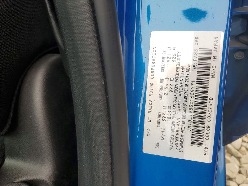 69819916 :رقم المزاد ، JM1BL1V83C1609571 vin ، 2012 Mazda 3 مزاد بيع