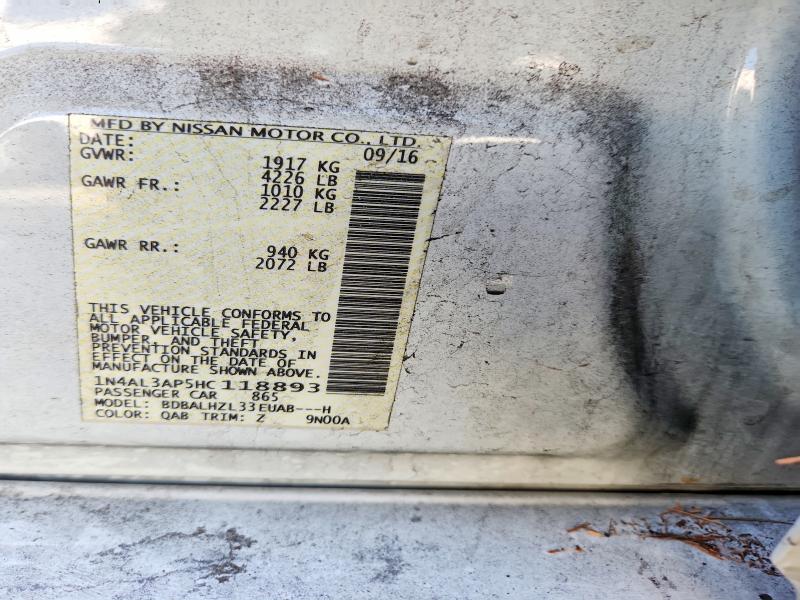 Aukcja sprzedaży 2017 Nissan Altima, vin: 1N4AL3AP5HC118893, numer aukcji: 70724756