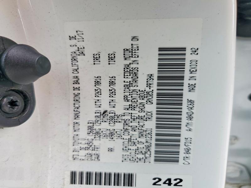 70136156 :رقم المزاد ، 3TMCZ5AN0JM123631 vin ، 2018 Toyota Tacoma مزاد بيع