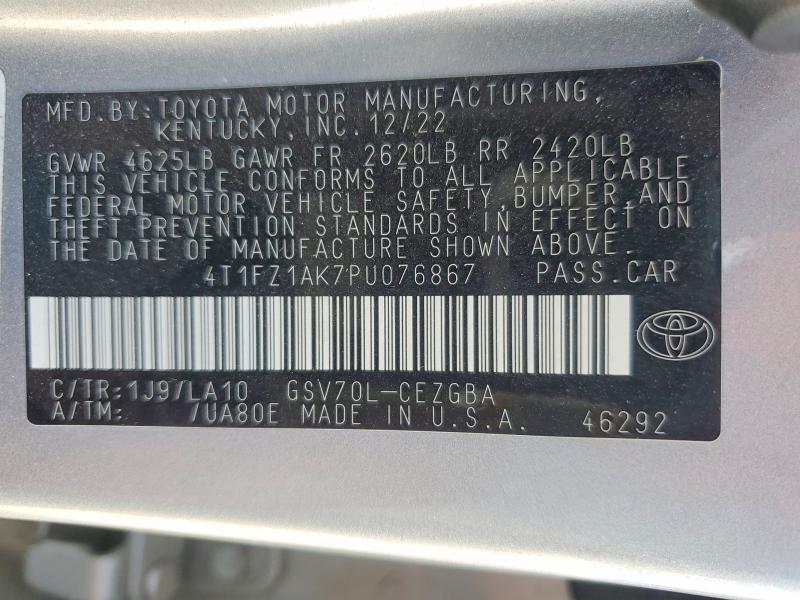 Aukcja sprzedaży 2023 Toyota Camry, vin: 4T1FZ1AK7PU076867, numer aukcji: 67250406