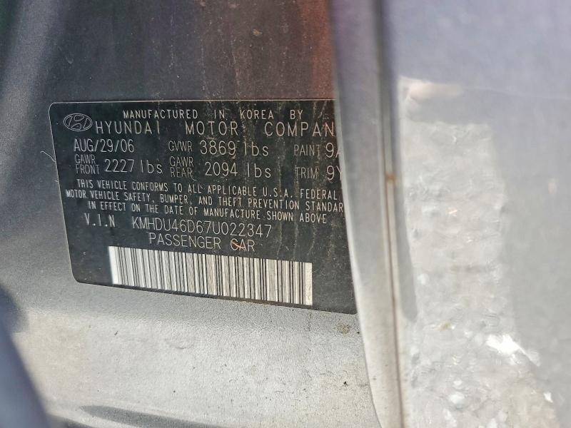 Продажа на аукционе авто 2007 Hyundai Elantra, vin: KMHDU46D67U022347, номер лота: 67727406
