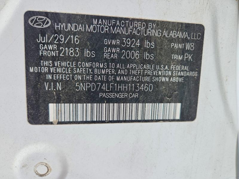 Aukcja sprzedaży 2017 Hyundai Elantra, vin: 5NPD74LF1HH113460, numer aukcji: 69614976
