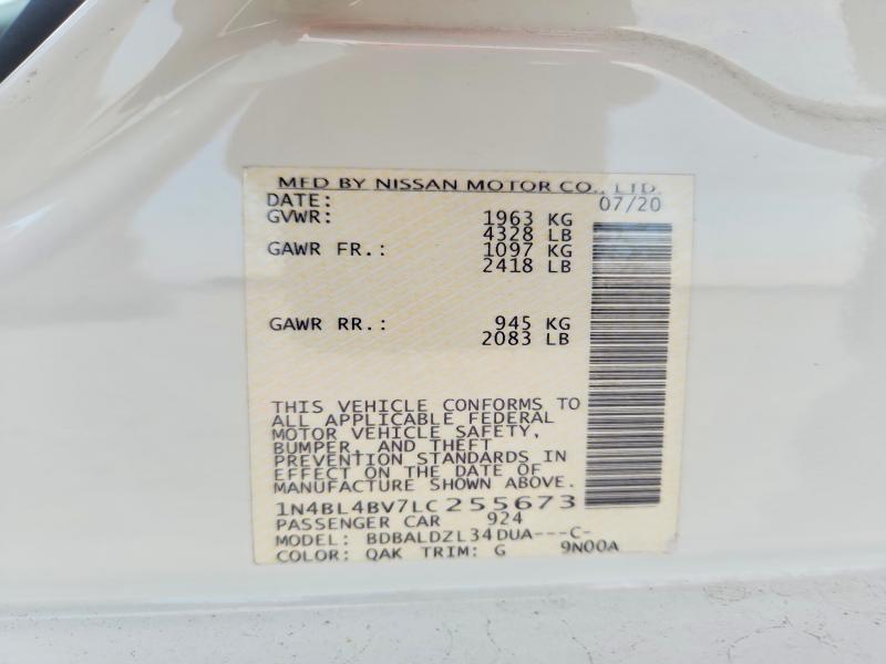 Продажа на аукционе авто 2020 Nissan Altima, vin: 1N4BL4BV7LC255673, номер лота: 67492076
