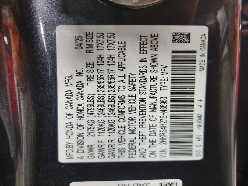 Aukcja sprzedaży 2025 Honda Cr-v, vin: 2HKRS4H27SH485953, numer aukcji: 67387126