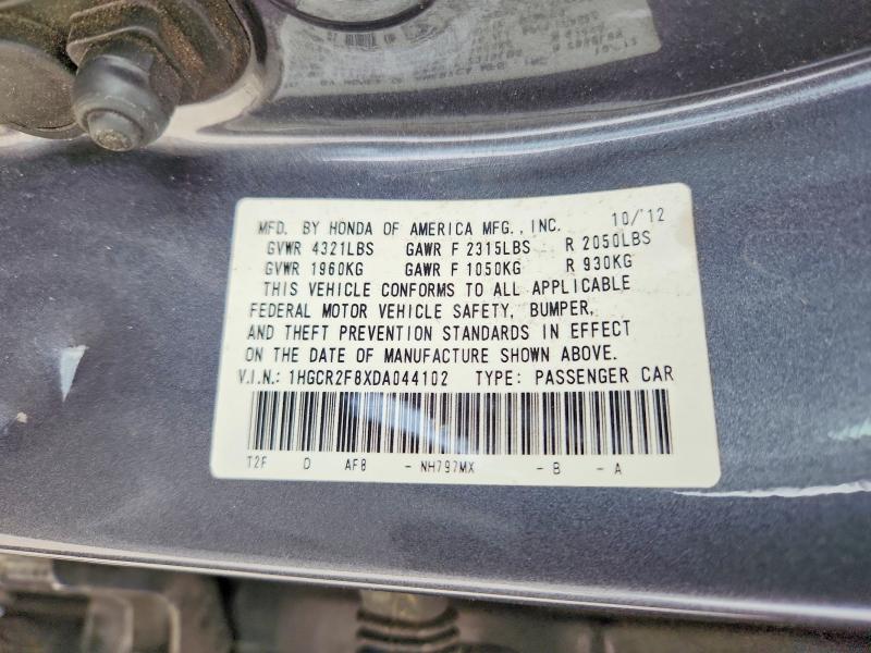Продажа на аукционе авто 2013 Honda Accord, vin: 1HGCR2F8XDA044102, номер лота: 67479756