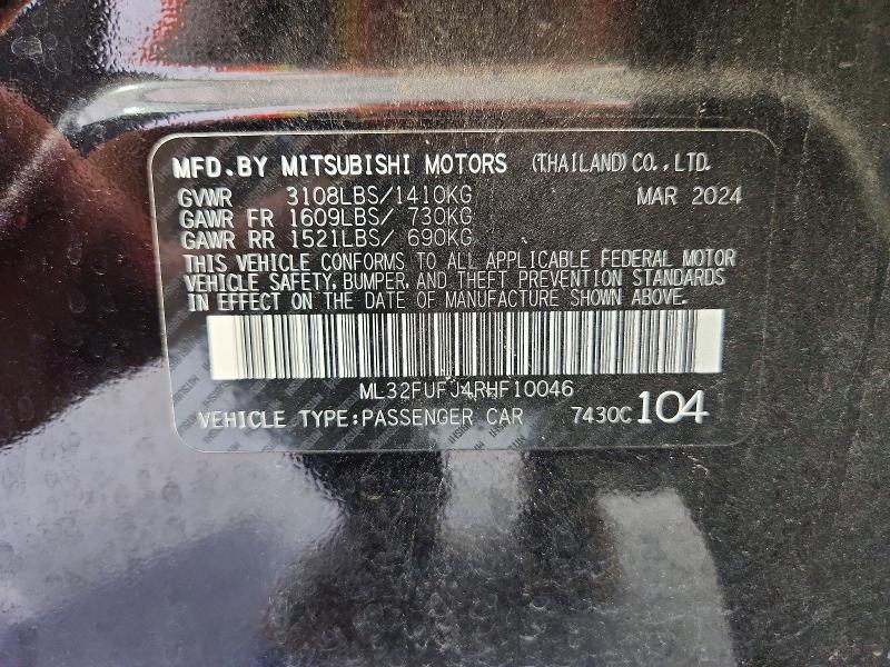 Продажа на аукционе авто 2024 Mitsubishi Mirage, vin: ML32FUFJ4RHF10046, номер лота: 67540036