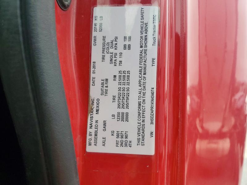 Aukcja sprzedaży 2019 International Lt625, vin: 3HSDZAPR1KN434074, numer aukcji: 70311356