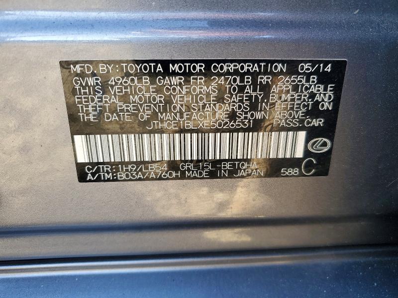 Продажа на аукционе авто 2014 Lexus Gs, vin: JTHCE1BLXE5026531, номер лота: 70062666