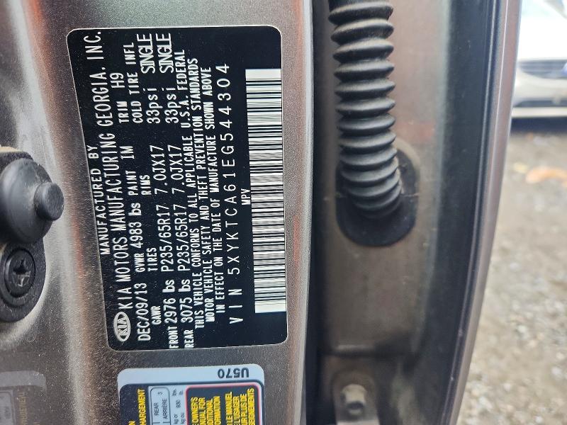 69858506 :رقم المزاد ، 5XYKTCA61EG544304 vin ، 2014 Kia Sorento مزاد بيع