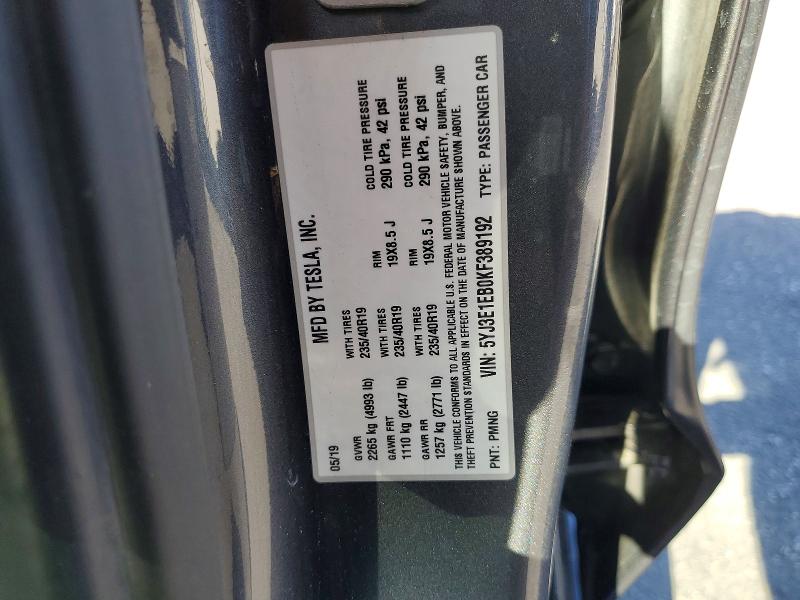 Aukcja sprzedaży 2019 Tesla Model 3, vin: 5YJ3E1EB0KF389192, numer aukcji: 68029116
