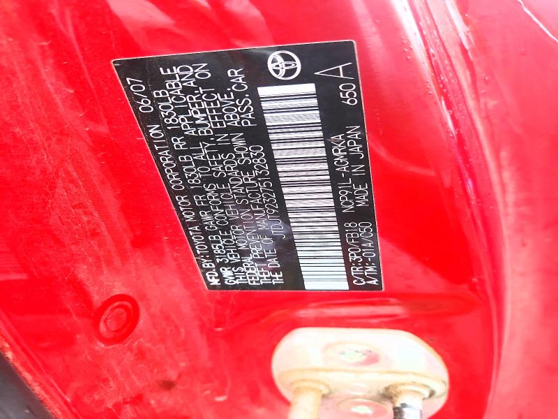 Aukcja sprzedaży 2007 Toyota Yaris Base, vin: JTDJT923275132830, numer aukcji: 68949026
