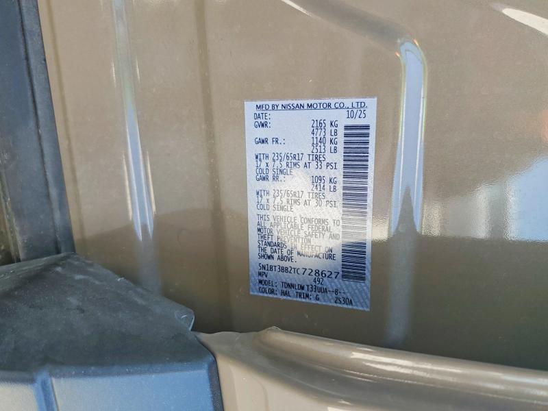 2026 Nissan Rogue მანქანა იყიდება აუქციონზე, vin: 5N1BT3BB2TC728627, აუქციონის ნომერი: 66981086