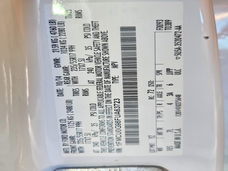 Продажа на аукционе авто 2015 Ford Escape, vin: 1FMCU0G98FUA63723, номер лота: 71059236