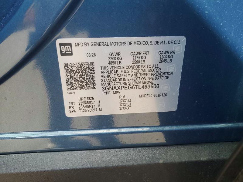 69725426 :رقم المزاد ، 3GNAXPEG6TL463600 vin ، 2026 Chevrolet Equinox مزاد بيع